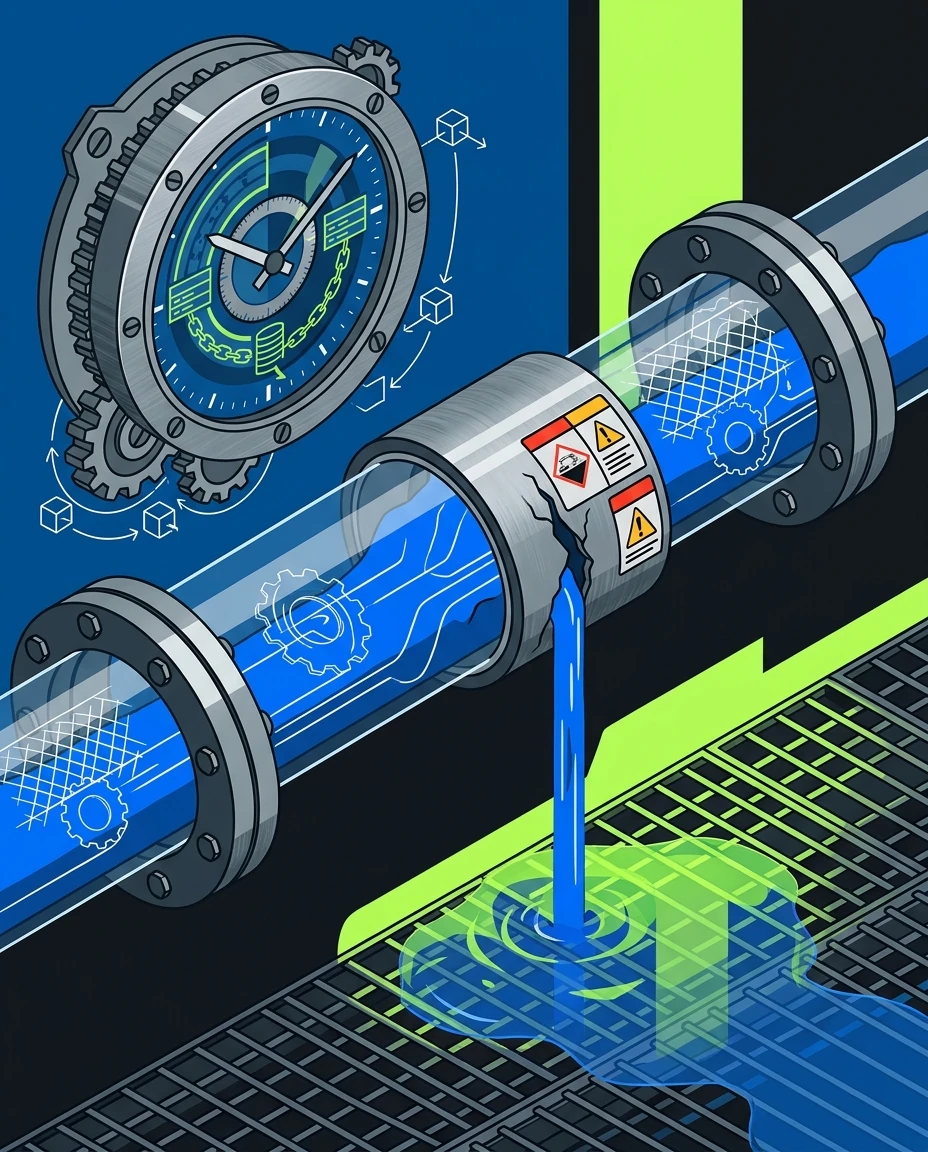 The liquidity pipe cracking open at the hour, the pool pouring out through the grated floor